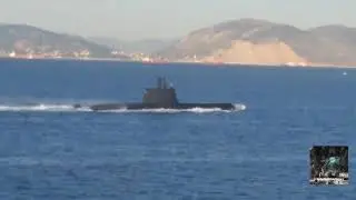 Greek navy submarine all over the Aegean sea!