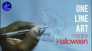 Happy Halloween - 3 | Halloween One Line Art | One Line Drawing | Any Art One Line