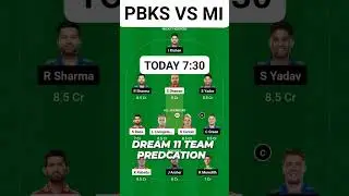 PBKS VS MI DREAM 11 TEAM PREDCATION #dream11 #ipl #shorts