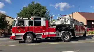 Santa Rosa Fire Department Truck 1 backing in.
