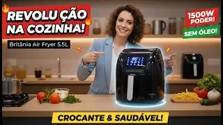 Air Fryer Brit&acirc;nia 5,5L 1500W Antiaderente Redstone BFR50 127V.