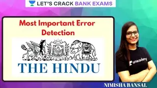Most Important Error Detection | SBI PO/CLERK 2020 Part- 33 | The Hindu Editorial | Nimisha Bansal