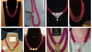 Ruby Beads Necklace Deisgns with Weight||Lightweight Beads Jewellery With Weight