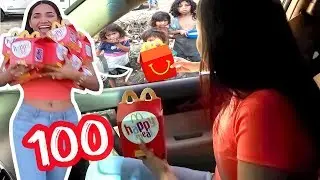 Regalando 100 COMBOS de McDonald's EN LA CALLE 🍔🍟 | Yarissa