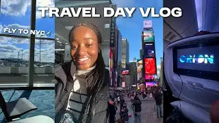 TRAVEL VLOG | Flying to NYC + My Face on a Times Square Billboard