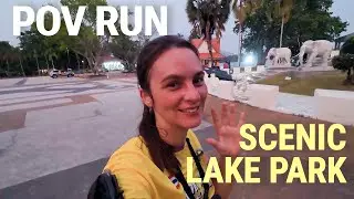 POV Running Outdoor Scenic routes by Lake & Bridges! Run Free with me!