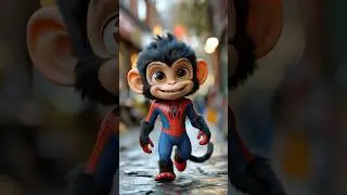 Spider-Monkey Dances to Chicken Banana! 🐒🕷️💃🍌🐔 Epic Moves! #fun #monkey #kids #shorts