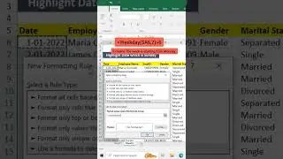 Highlight date which is Sunday | Conditional Formatting in Excel Google Sheets