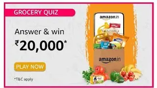 Amazon Grocery Quiz Answers Today | Win 20000 Amazon Pay Balance | 1 July 2021