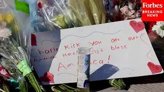 Memorial To Charlie Kirk Placed Outside Turning Points USA Headquarters In Phoenix, Arizona