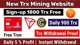 TRON mining system with 10000 TRX sign up investment bonus / 7% daily profit - 2022