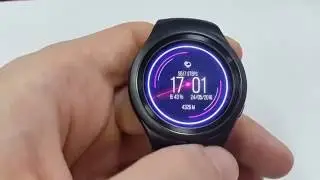 Watch Face: Neonic Digital Violet running on Samsung Gear S2