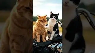 Louie & Queenie: Highway Hearts & Harley Purrs.  #cat #viral #cat #love #ترند ##motorcycle #queenie