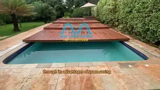 Bree Stacking Swimming Pool Cover Automatic Rectangular Stack Deck Pool Cover Custom Pool Deck Cover