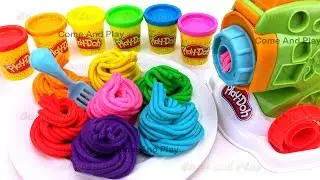Learn Colors with Play Doh Pasta Machine Making Spaghetti and Surprise Toys
