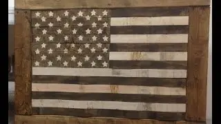 DIY Rustic Pallet Wood American Flag  USA
