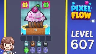 Pixel Flow Level 607 Solution Walkthrough