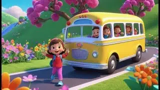 Wheels on the Bus Morning Route Ride | English Nursery Rhyme | Kids Songs | Baby Music