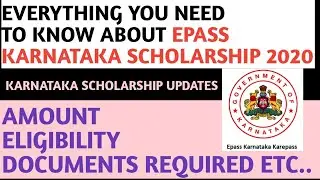 EPASS KARNATAKA 2020 | EPASS ELIGIBILITY | AMOUNT | DOCUMENTS REQUIRED FOR EPASS SCHOLARSHIP