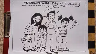 International Day Of Families Drawing | world Family Day Poster | How To Draw Happy Family | #Family