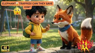 Cute Jungle Rescue Story 🦊🐘 | 3D Kids Animation