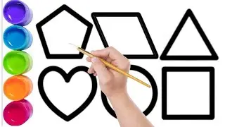 Color Fun Brush Painting for Kids | Learn 2D Shapes with Colors | Hindi English Learning Video