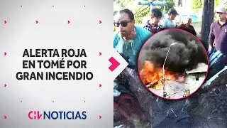 ALERTA ROJA EN TOMÉ: Al menos tres viviendas fueron consumidas por el fuego - CHV Noticias