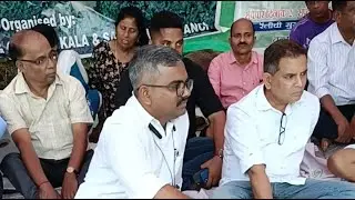 Activist Swapnesh Sherlekar at Chimbel protest site.
