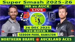 Northern Brave vs Auckland Aces | NB vs AUCK | 1st Match of Super Smash 2025-26 | AUCK vs NB Live