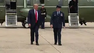 Trump avoids handshake as he departs for Florida