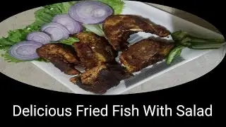 Delicious Fried FISH With Salad Please Try a Unique Recipe