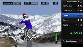 Cool Boarders 4 (PSX) - All Downhill Courses Speedrun - 11:46