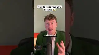 How to write your CV / Resume #cv #resume #resumetips #cvtips #cvwriter #resumewriting #cvwriting
