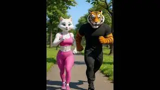 Beauty Cat And Muscullar Tiger Running In Sunday Morning.. #cat #cute #like #youtubeshorts #funny