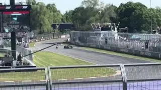 Grandstand 15 view of Alex Albon after his engine cover flew off during Q1, 2025 Canadian Grand Prix