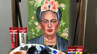 Colorful Frida Kahlo Acrylic Painting | Satisfying Art Timelapse