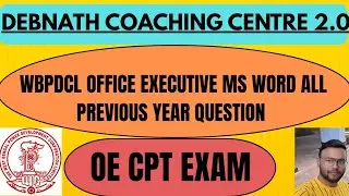 WBPDCL OFFICE EXECUTIVE MS WORD ALL PREVIOUS YEAR QUESTION|| ONE PDF ALL PYQ QUESTION 