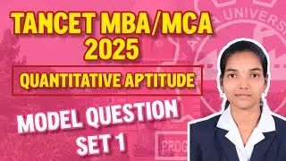 TANCET MBA 2025 | Quantitative Aptitude Section | Exam Model Questions in TAMIL #tancet2025 MCA TIPS