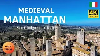 [San Gimignano] 4K Italy Walking Tour | The Italian Medieval Manhattan| Drone Footage