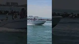 Boat Cruising Out to the Gulf Of Mexico at the Venice Florida Jetty #BoatCruising #GulfOfMexico