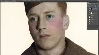 Photo restoration of military portrait