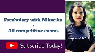 Vocabulary With Niharika || Best Vocabulary List || All Competitive Exams || 06/07/2020