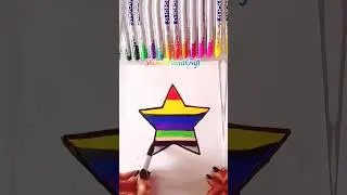 Beautiful colorful star| how to colour a star|⭐#shorts #youtubeshorts #trending #art #satisfying