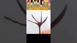 Cotton Dabbing with ear bud - Beautiful tree 😍😊 Very easy