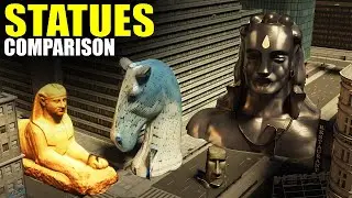 🗿Tallest STATUES Real Scale in City🗿 ► 3D Animation