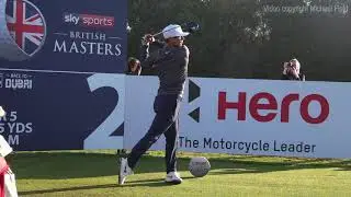 Thorbj&oslash;rn Olesen Golf Swing - Driver (face-on view), Sky Sports British Masters, October 2018.