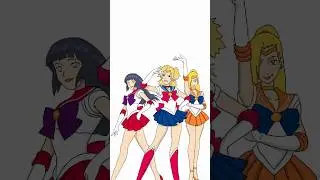 sailor moon + naruto girls 💫 #shorts #anime #sailormoon #hinata #temari #ino #naruto
