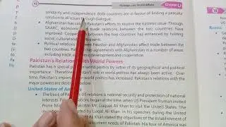 Pakistan Studies Grade 10 Chapter 6 Pakistan and World Affairs / Reading book page 41,42