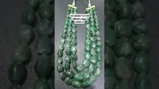 Original Beryl Emerald Gemstone Beads Necklace +918949710199 (What's App) #emerald #beads #Necklace