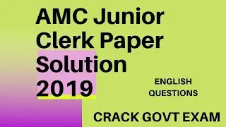AMC Paper Solution 2019 | Junior Clerk | 01/09/2019 | English Grammar Questions